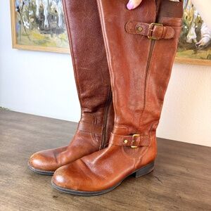 NATURALIZER Jean Under Knee Brown Boots Interior Side Zipper / Women's 9M - FLAW
